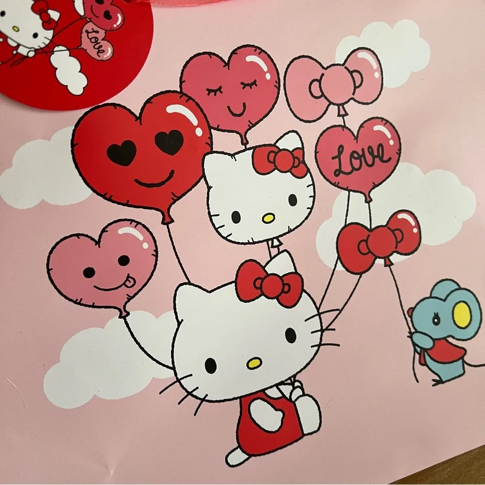 Sanrio Hello Kitty Valentines Day gift bag and greeting card Bundle